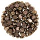 Czech 2-hole Cabochon beads 6mm Jet Bronze